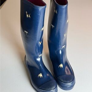 J.Crew Women’s Rain Boots – Navy Dog Print – Size 7